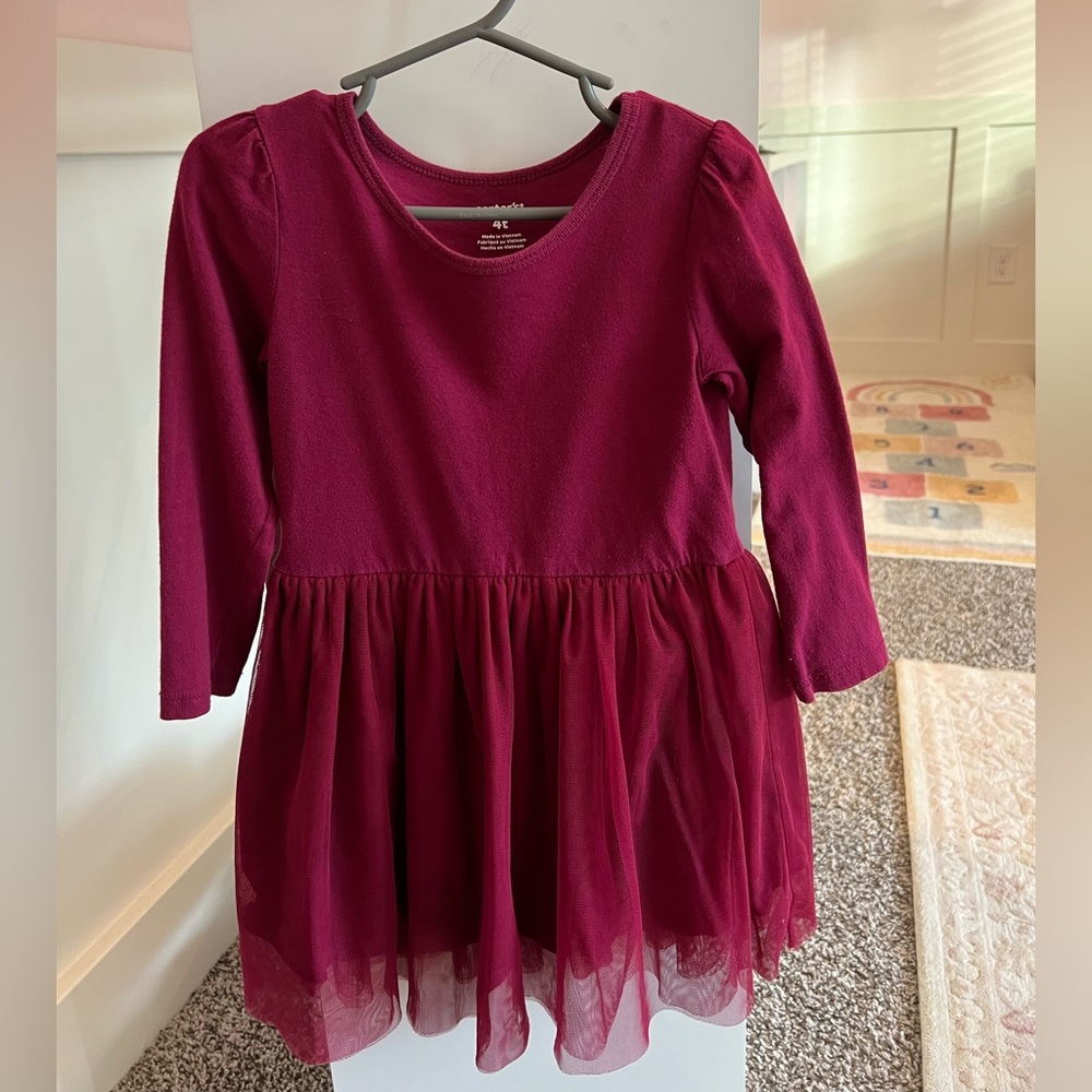 Carter’s Tulle Long Sleeve Dress Size 4T